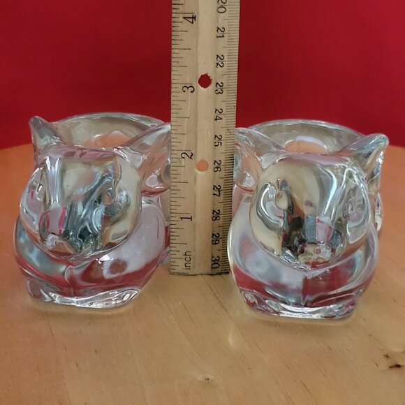 Clear Indiana Glass Rabbit Bunny Votive Candle Holder Set of 2 - Picture 8 of 15